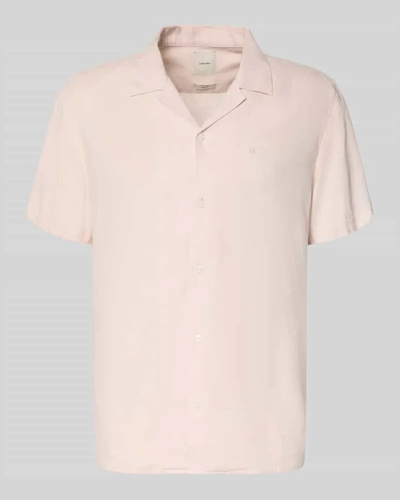 Calvin Klein Regular Fit Freizeithemd aus Leinen-Lyocell-Mix Sand