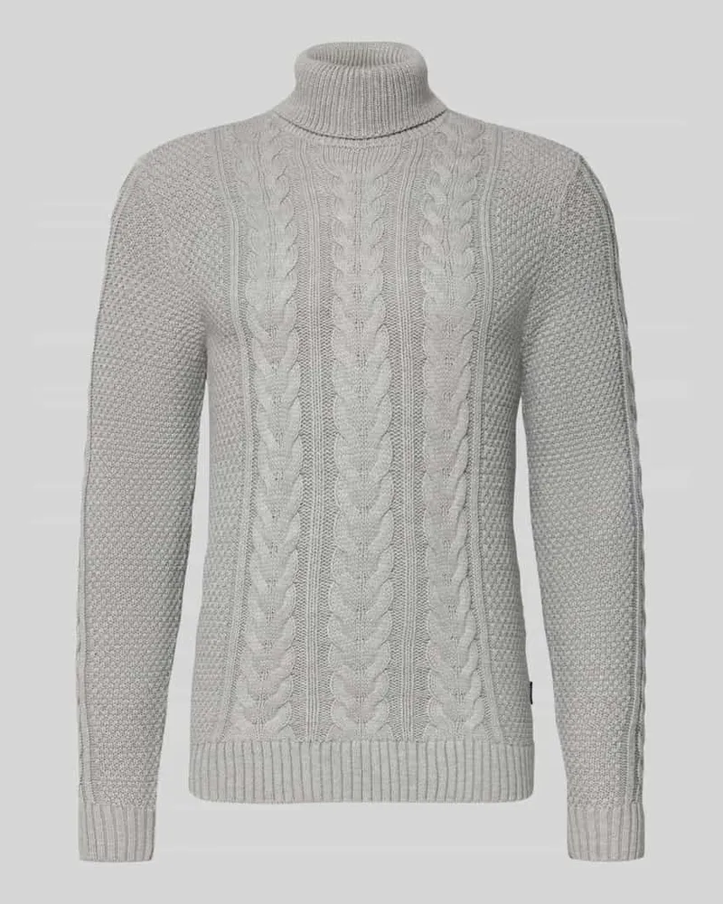 Blend Strickpullover mit Rollkragen Modell 'BASIM Hellgrau
