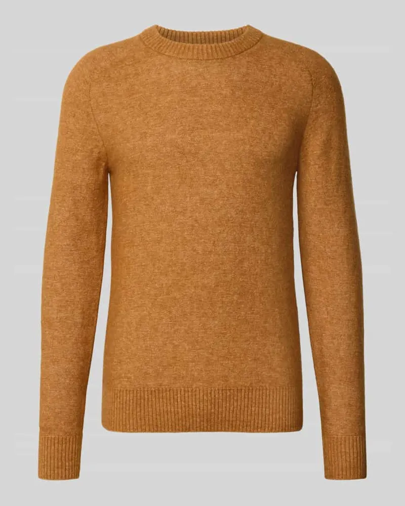 Selected Homme Regular Fit Strickpullover mit Alpaka-Woll-Mix Modell 'RAI Cognac