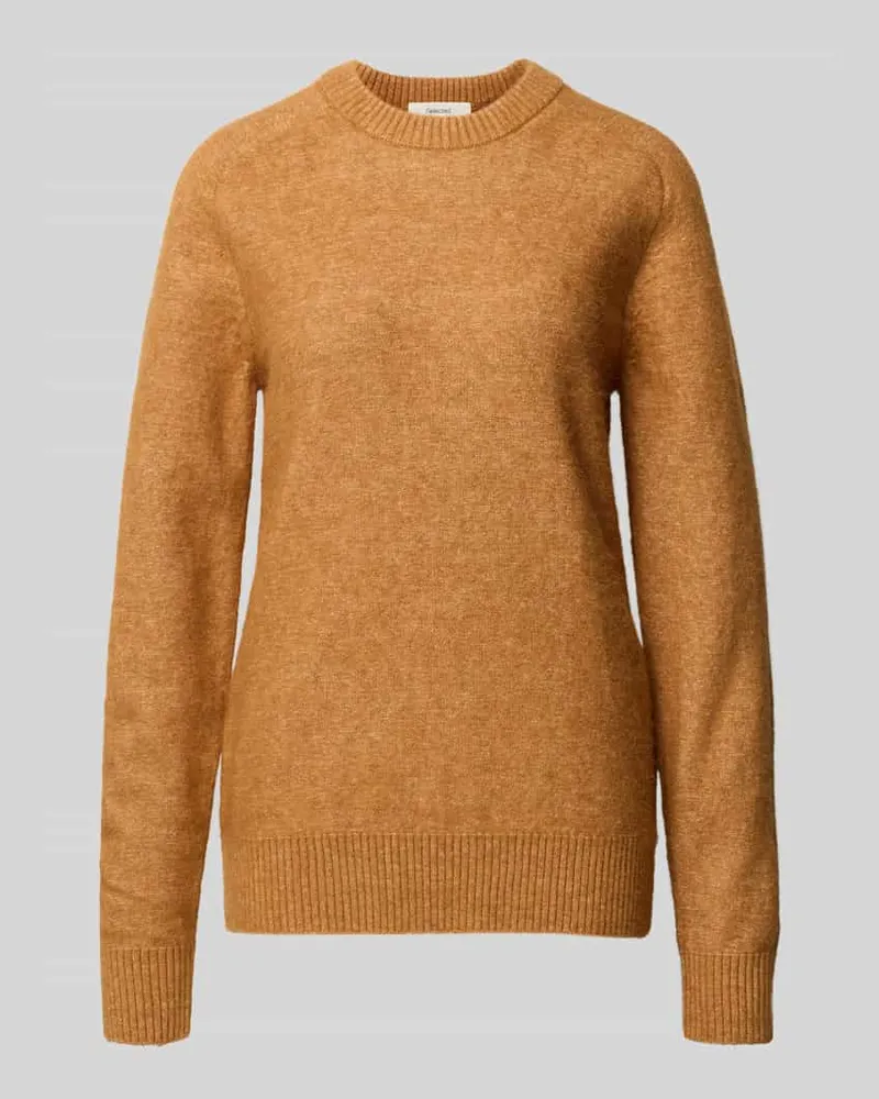 Selected Homme Regular Fit Strickpullover mit Alpaka-Woll-Mix Modell 'RAI Cognac