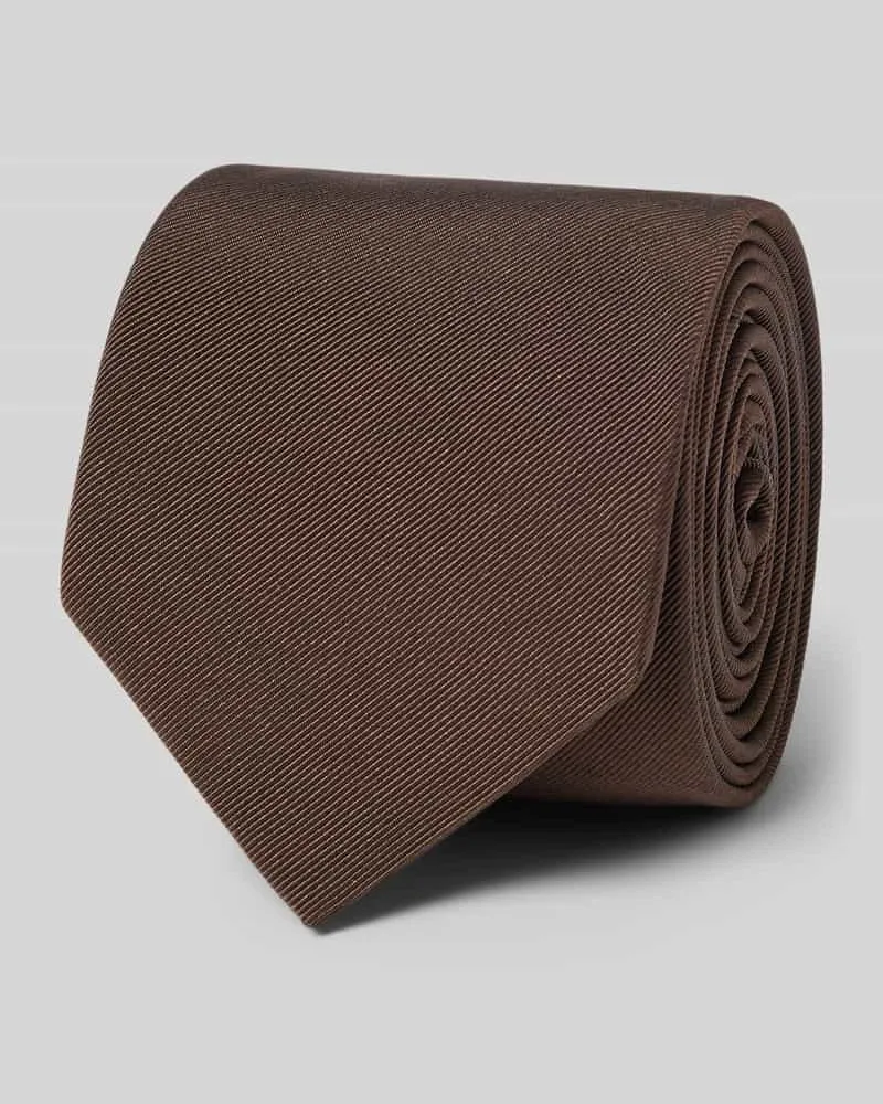 Blick Krawatte aus Seide in unifarbenem Design (7 cm Mittelbraun