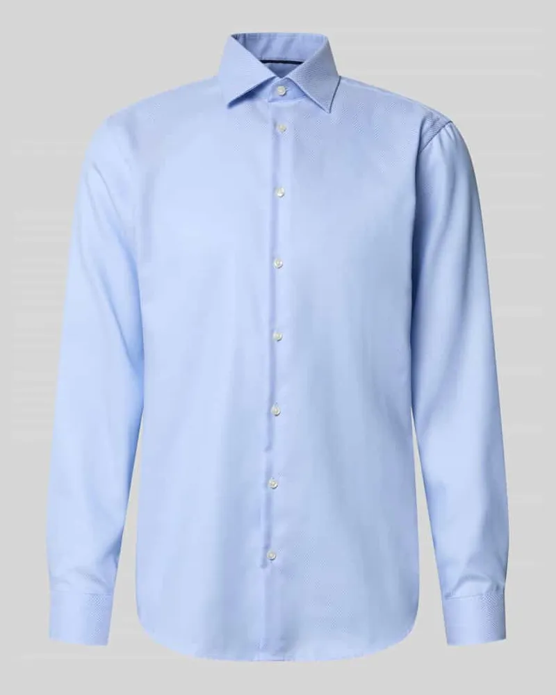Christian Berg Regular Fit Businesshemd aus Baumwolle mit Kentkragen Bleu