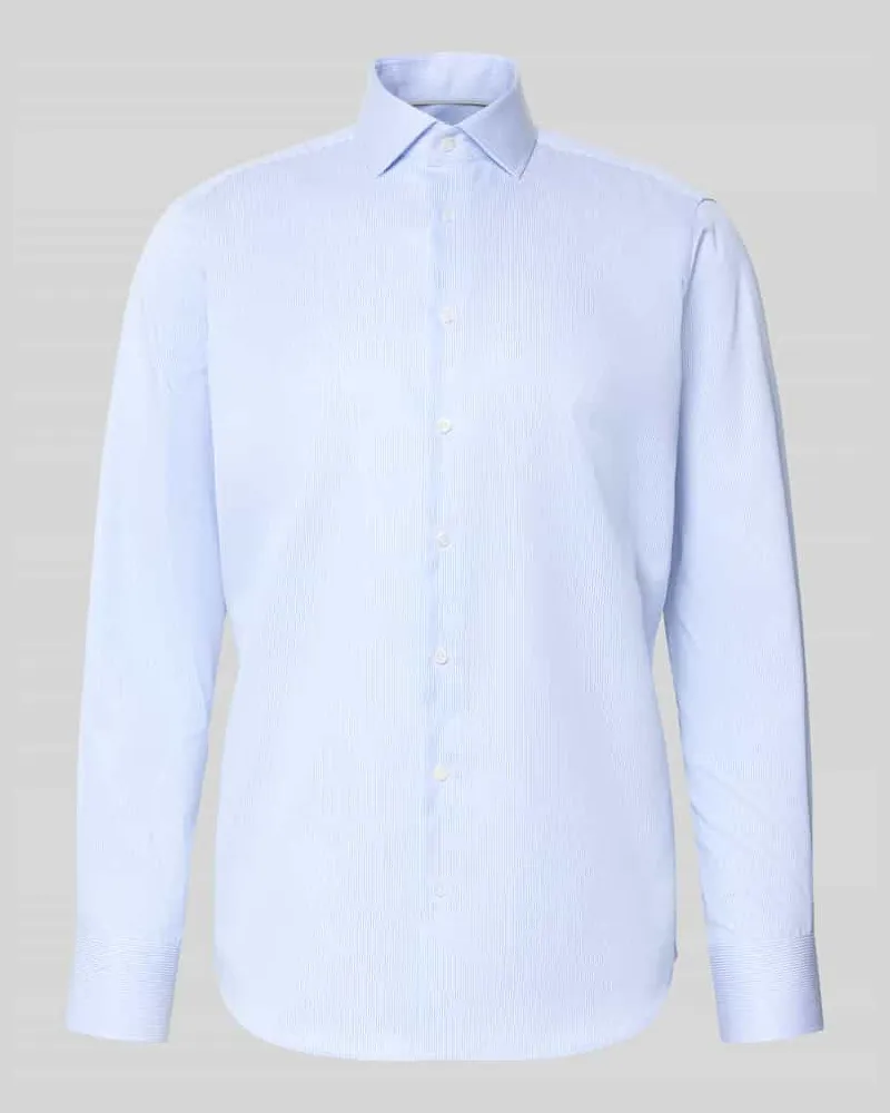 Christian Berg Regular Fit Businesshemd in Premiumqualität mit Haikragen Bleu