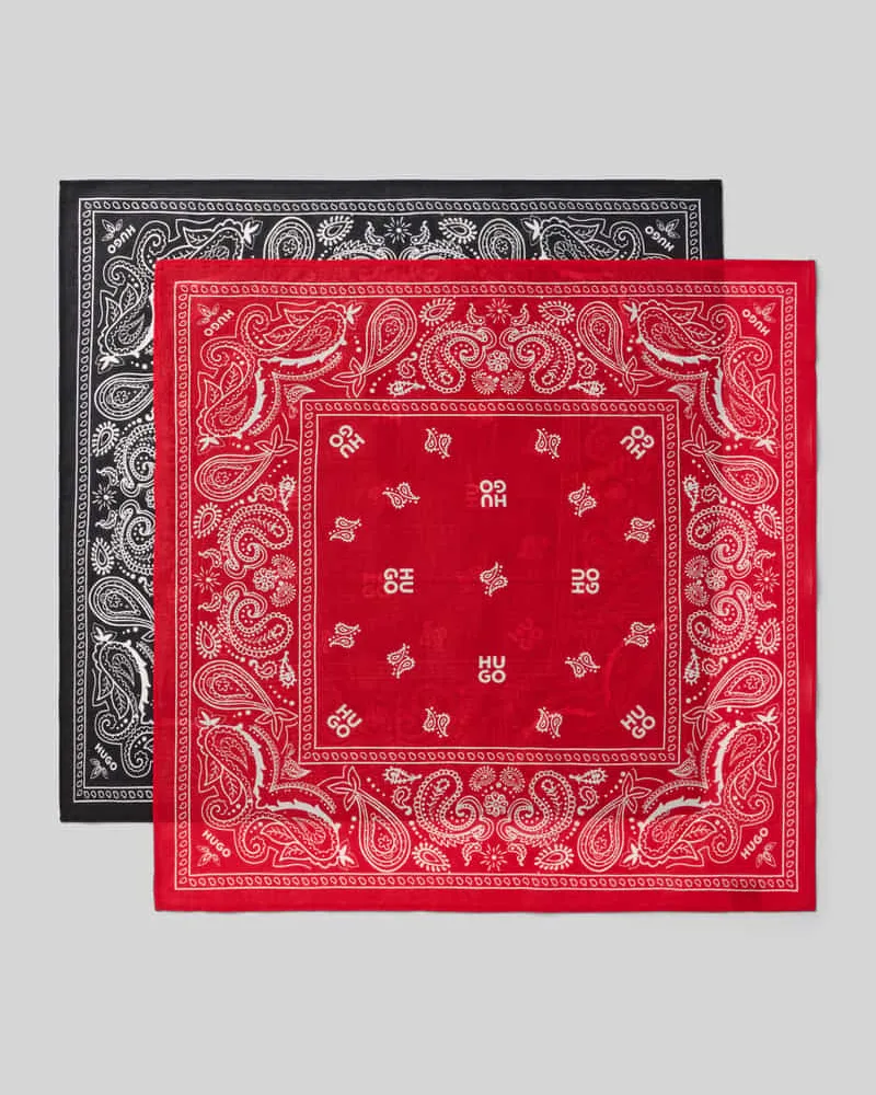 HUGO BOSS Tuch aus reiner Baumwolle im 2er-Pack Modell 'BANDANA Black