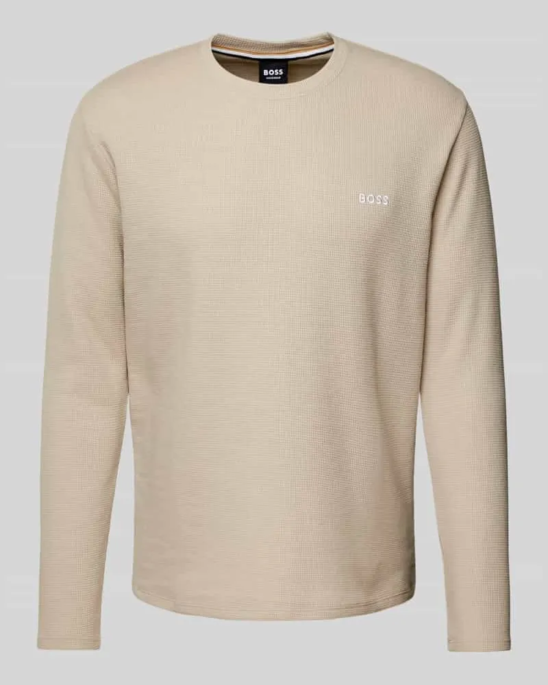 HUGO BOSS Longsleeve mit Label-Stitching Sand