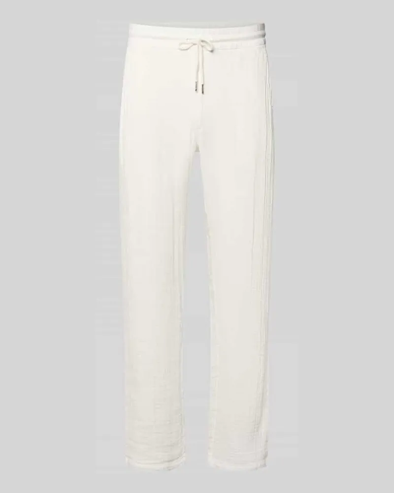 Lindbergh Straight Fit Sweatpants in Musselin-Optik Offwhite