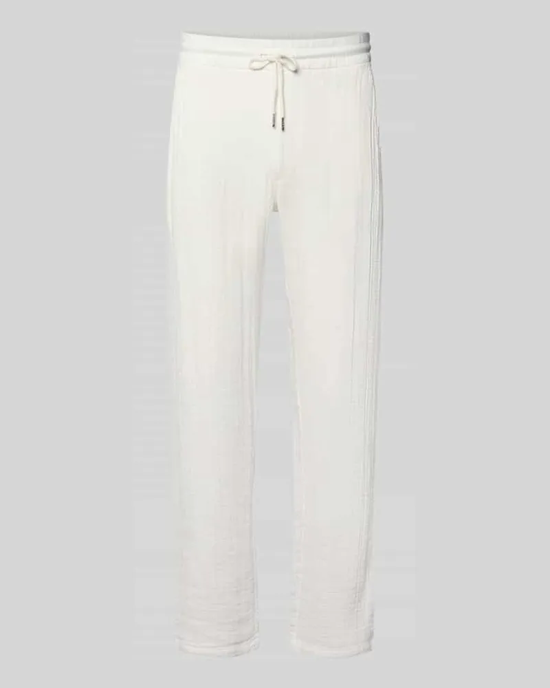 Lindbergh Straight Fit Sweatpants in Musselin-Optik Offwhite