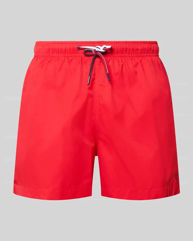 McNeal Badehose mit elastischem Bund und Tunnelzug Rot