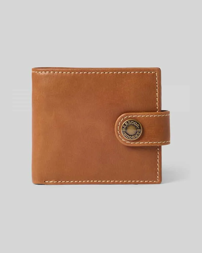 Barbour Portemonnaie aus echtem Leder Cognac