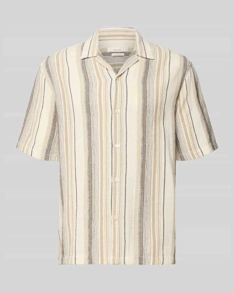 Selected Homme Relaxed Fit Freizeithemd aus reiner Baumwolle Modell 'RLXCAL Hellbraun