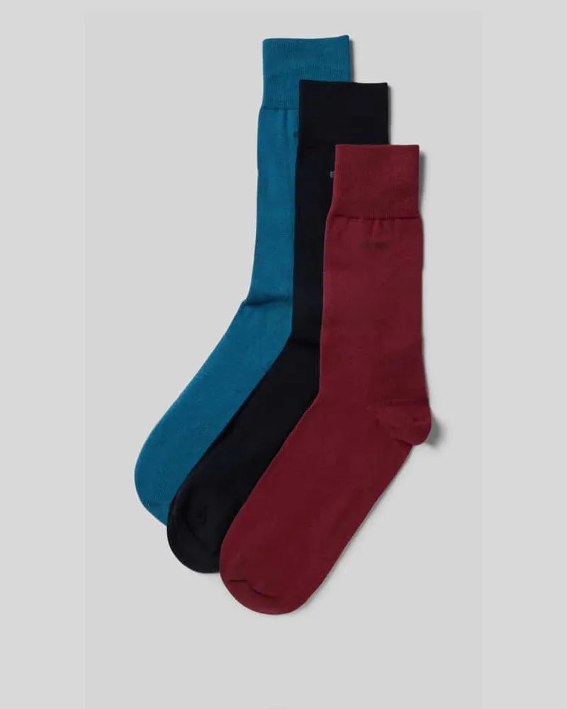 HUGO BOSS Socken im 3er-Pack aus Baumwoll-Mix Bordeaux