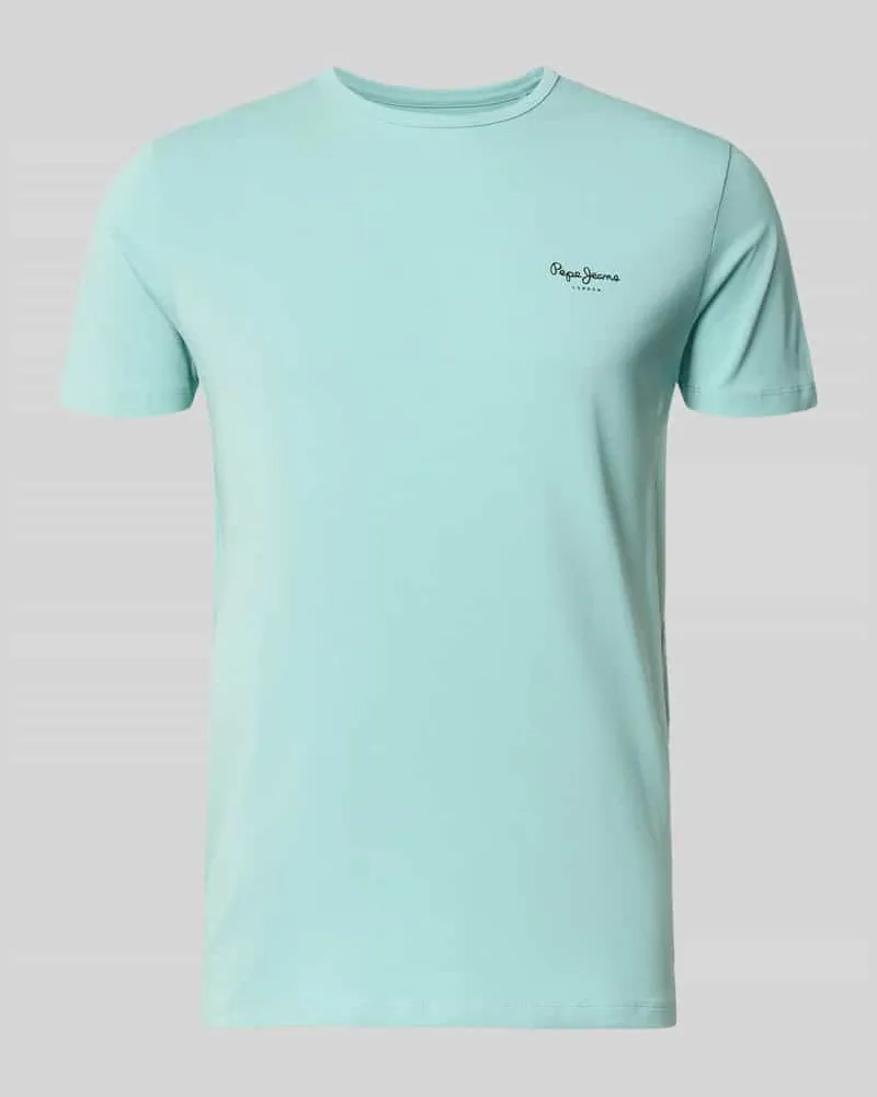 Pepe Jeans Slim Fit T-Shirt aus Baumwoll-Mix Modell 'ORIGINAL BASIC 3N Aqua