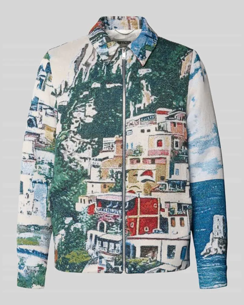 Drykorn Regular Fit Jacke mit Allover Look Modell 'JOTTAR Blau