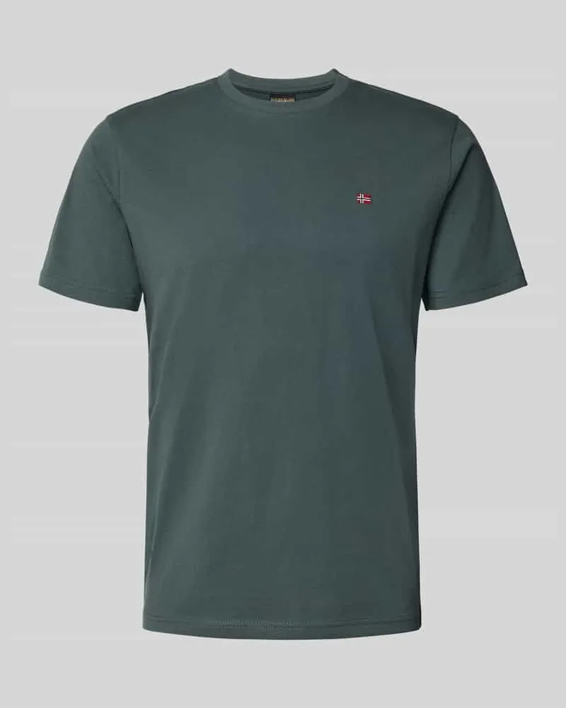 Napapijri T-Shirt mit Label-Stitching und Rundhalsausschnitt 