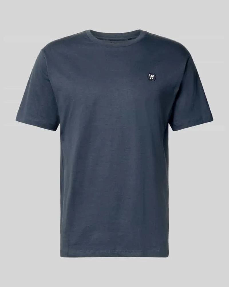 Wood Wood T-Shirt mit Label-Stitching und Rundhalsausschnitt 