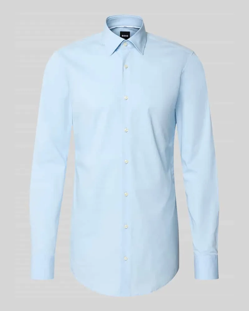 HUGO BOSS Slim Fit Businesshemd aus Baumwoll-Mix Modell 'H-HANK-KENT-C1-214 Hellblau