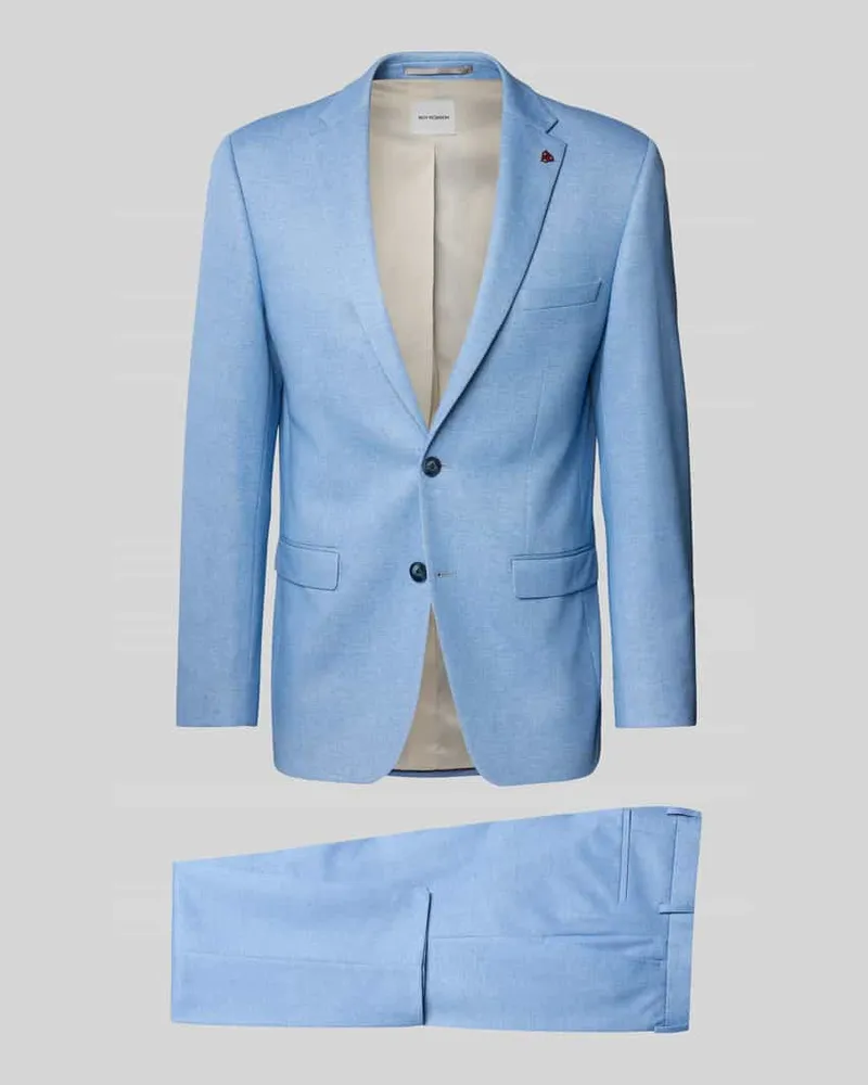 Roy Robson Regular Fit Anzug mit Reverskragen und Bügelfalte Hellblau