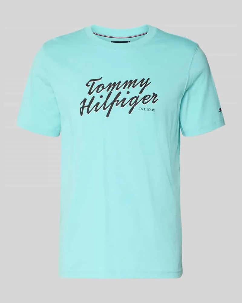 Tommy Hilfiger Regular Fit T-Shirt aus reiner Baumwolle Tuerkis