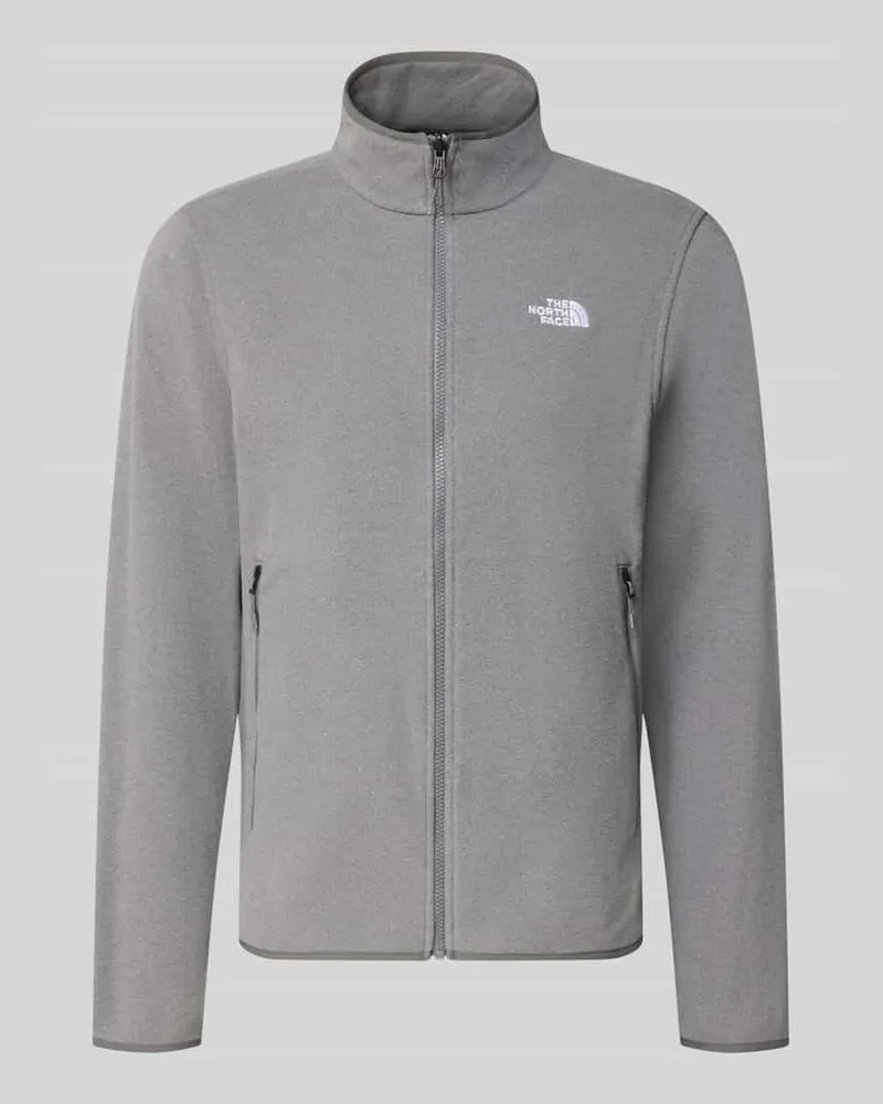 The North Face Regular Fit Fleecejacke mit Label-Stitching Modell 'GLACI Hellgrau