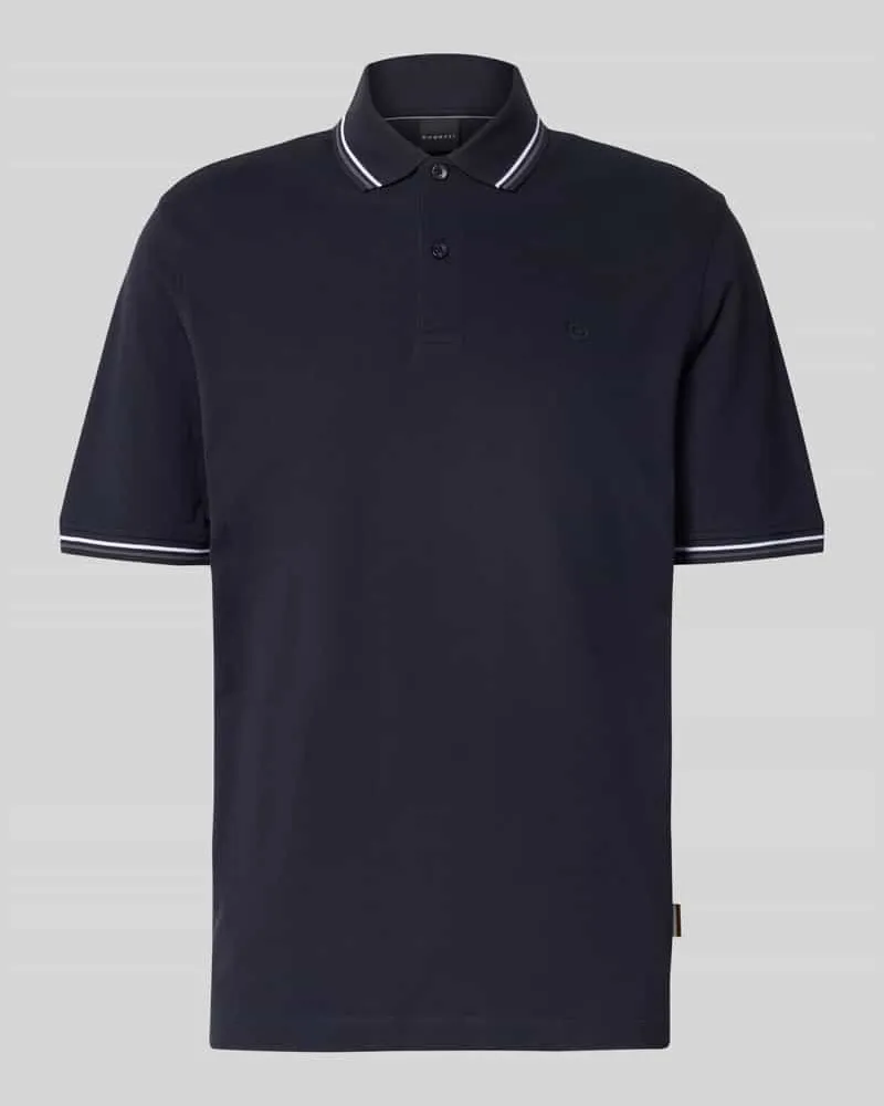 Bugatti Poloshirt mit kurzer Knopfleiste 