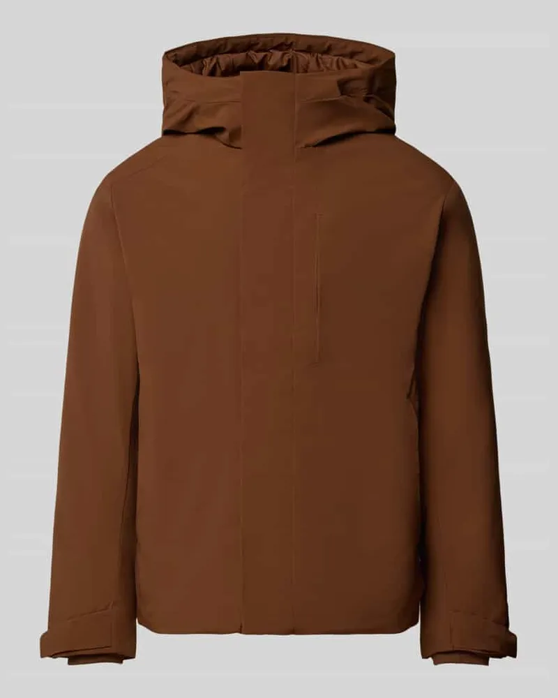 Jack & Jones Jacke mit verdecktem Reißverschluss Modell 'KEEN Mittelbraun