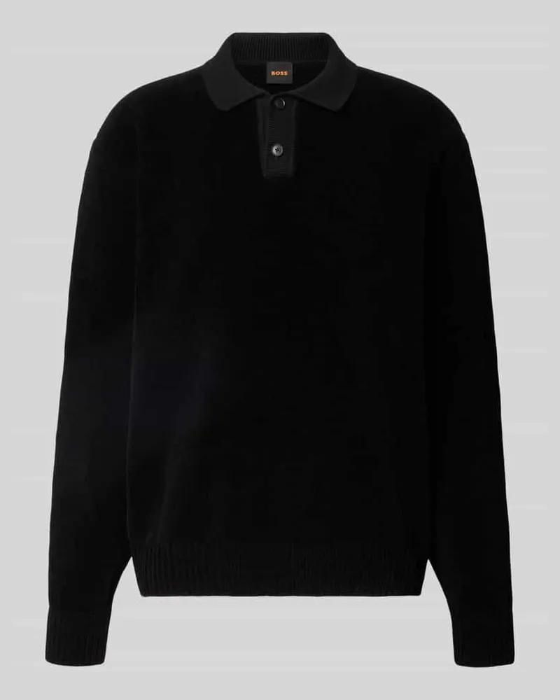 HUGO BOSS Regular Fit Pullover aus reiner Baumwolle Modell 'Kipolo Black