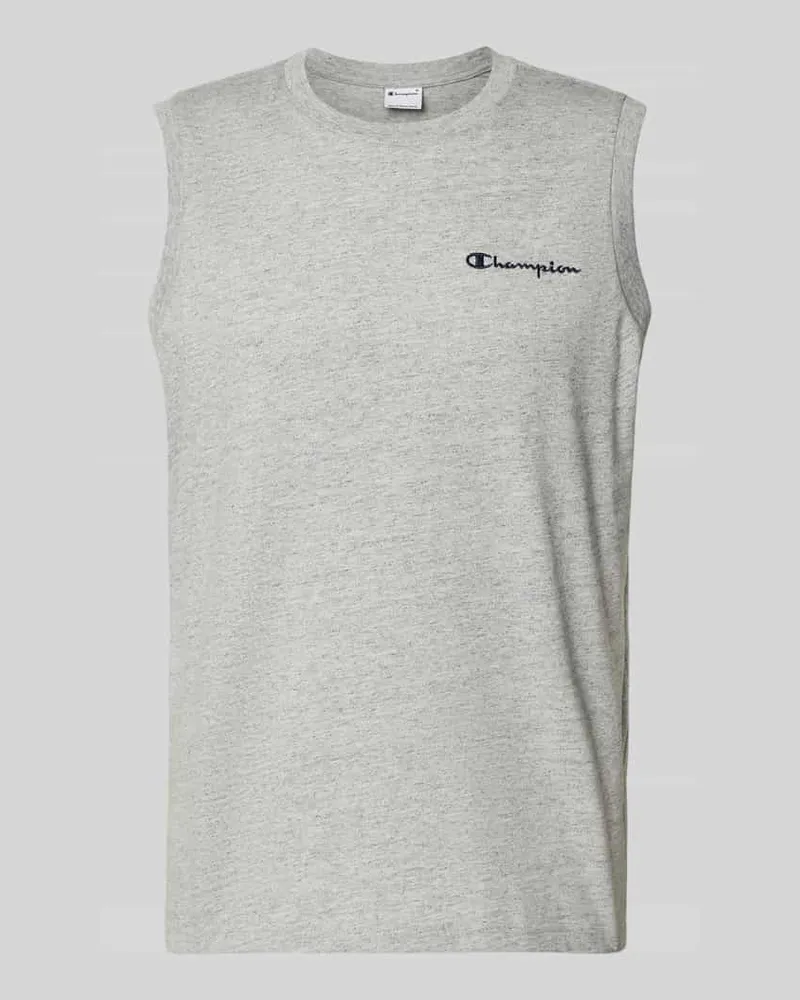 Champion Top mit Label-Stitching und Rundhalsausschnitt Hellgrau