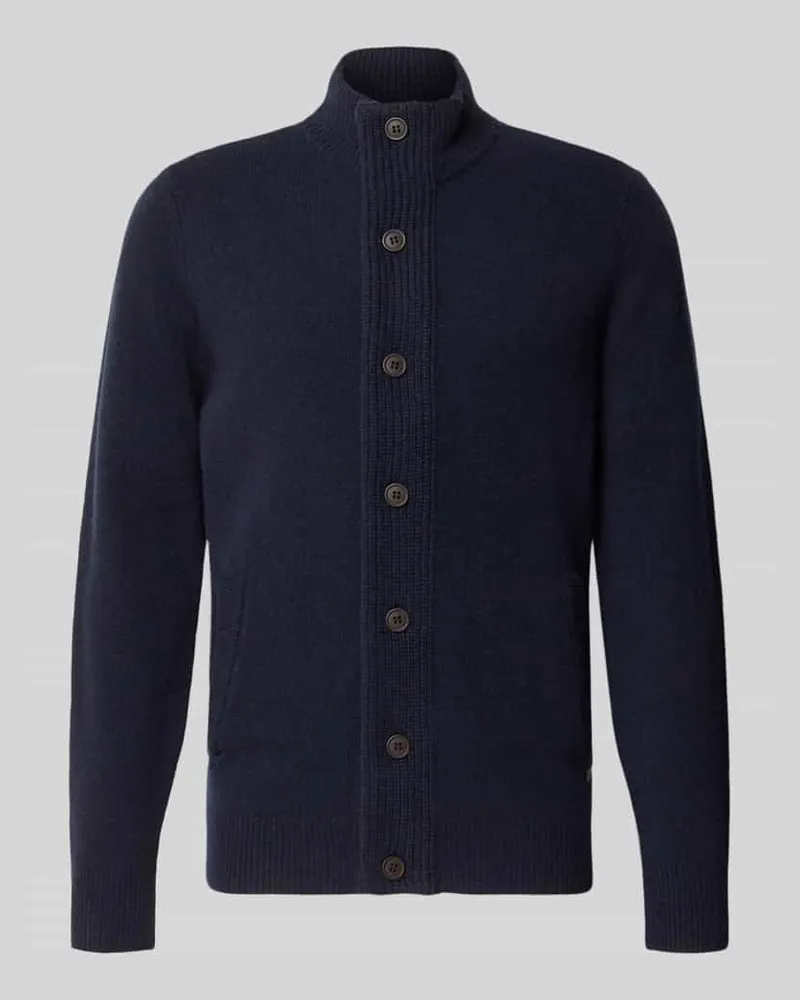Barbour Cardigan mit Stehkragen Essential PATCH Marine