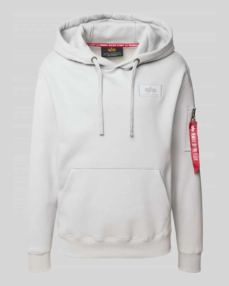 Alpha Industries Hoodie mit Kapuze Hellgrau