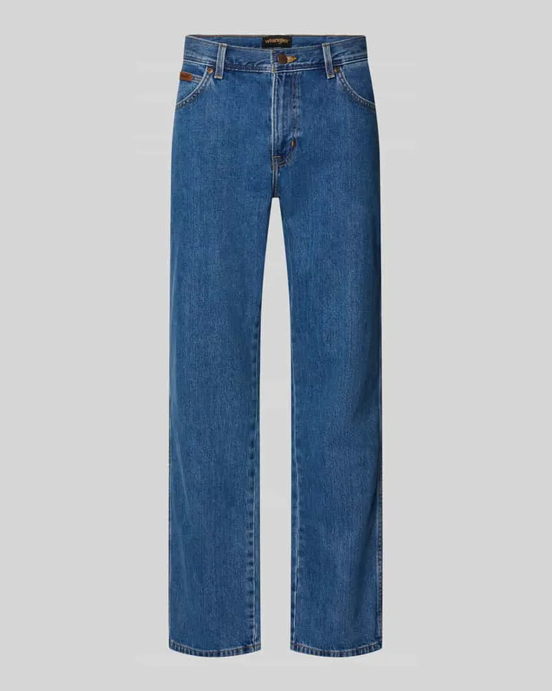 Wrangler Bootcut Jeans mit Label-Detail Modell 'Texas Jeansblau