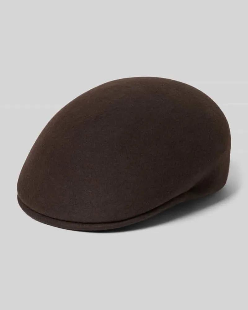 Müller Headwear Schiebermütze aus reiner Wolle Dunkelbraun