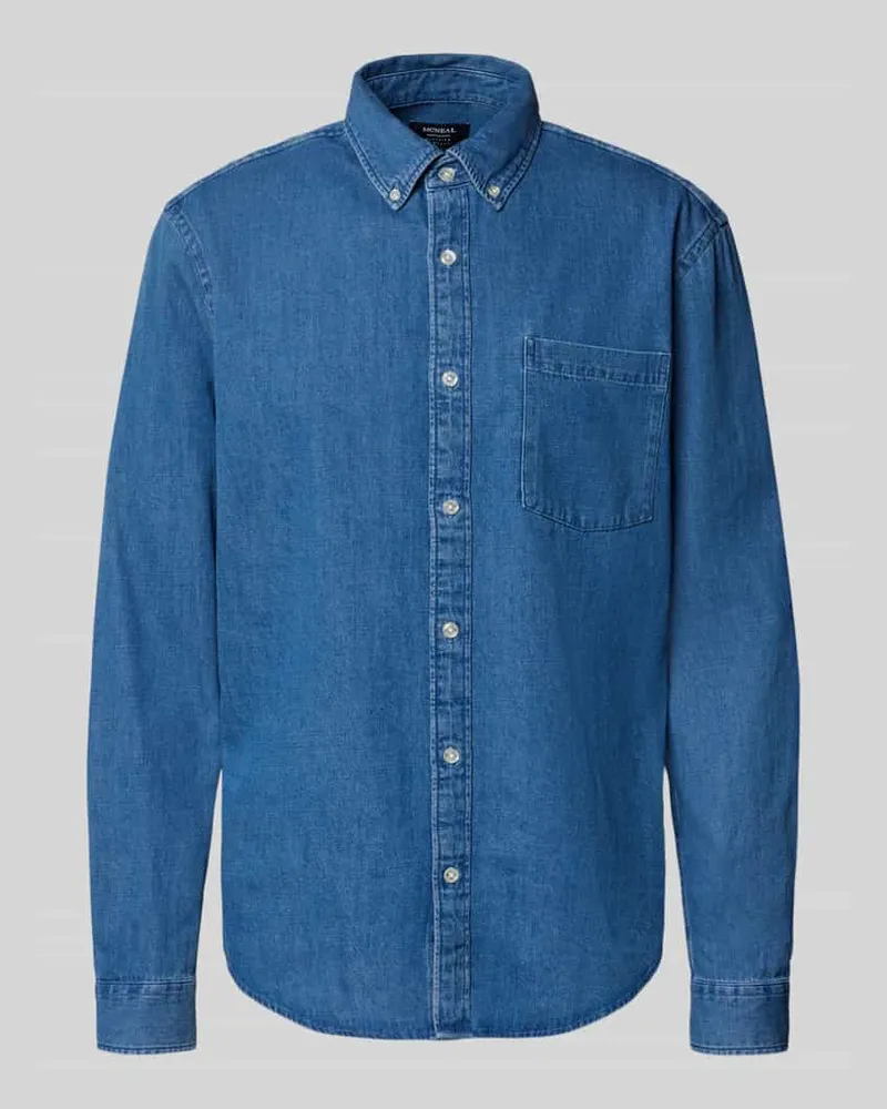 McNeal Freizeithemd mit Knopfleiste Jeansblau