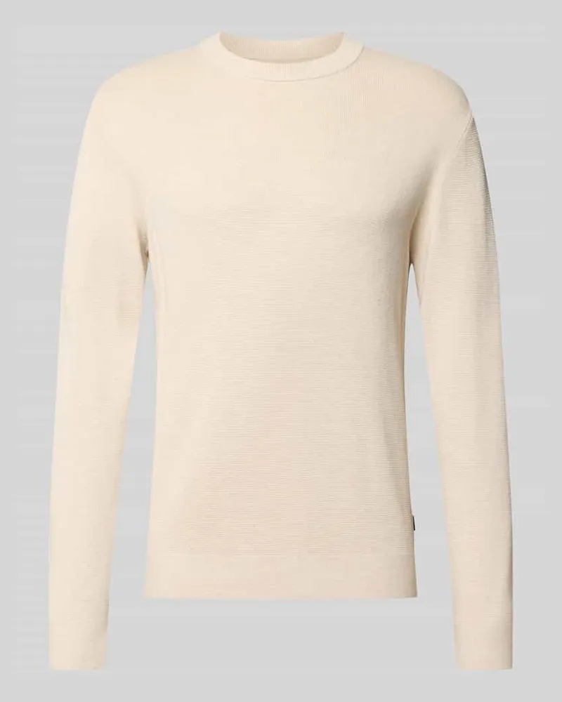 Jack & Jones Regular Fit Strickpullover aus reiner Baumwolle Modell 'MILANO Offwhite