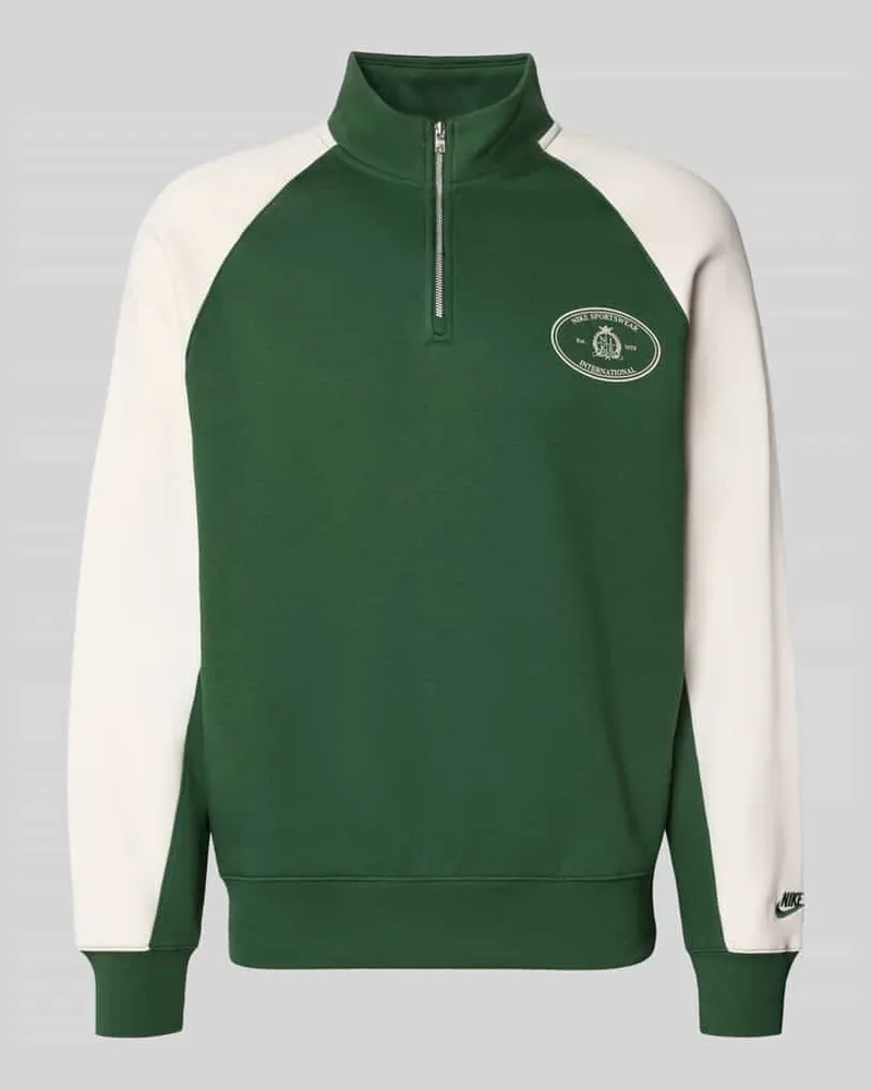 Nike Relaxed Fit Sweatshirt aus Baumwoll-Mix Dunkelgruen