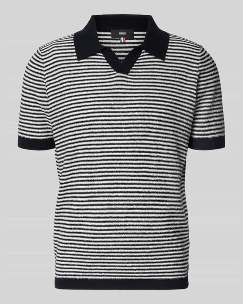 cinque Regular Fit Poloshirt mit V-Ausschnitt Modell 'RIANO Marine