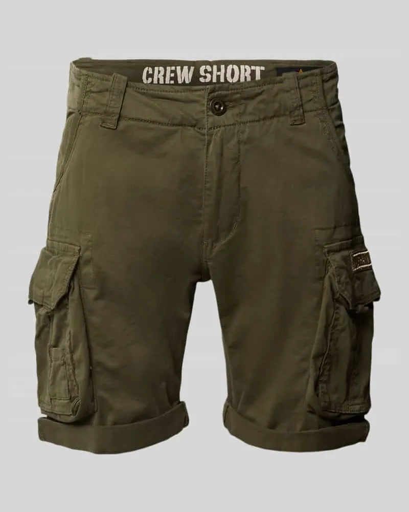 Alpha Industries Shorts mit Cargotaschen Modell 'CREW SHORT Oliv