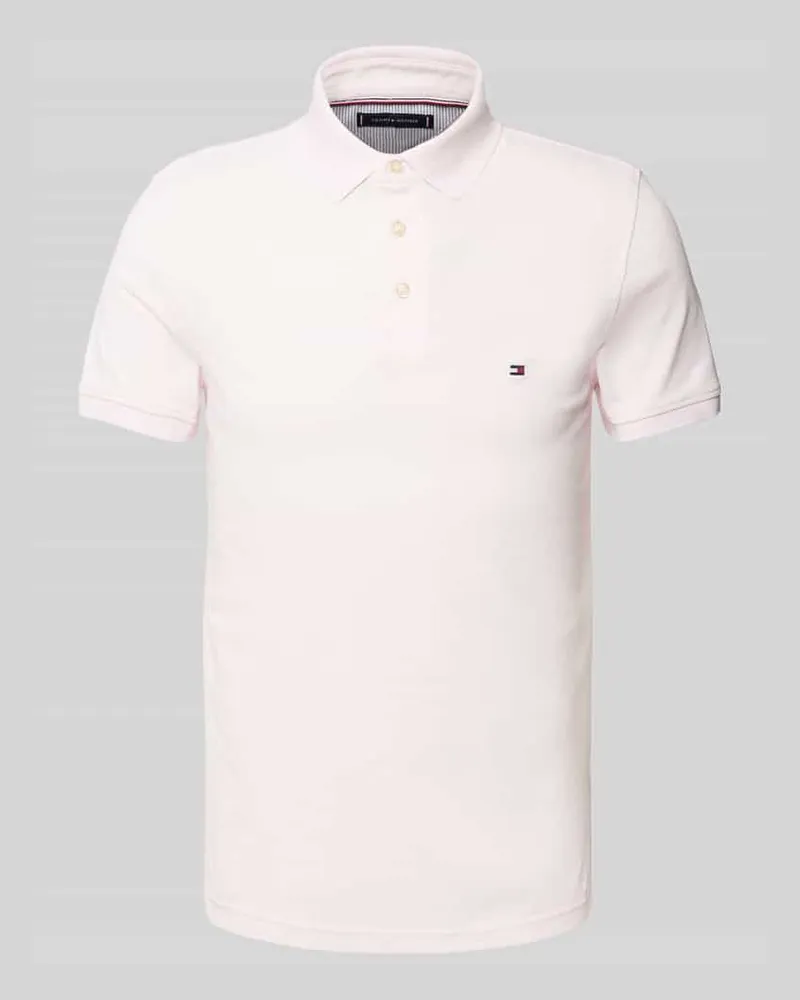 Tommy Hilfiger Slim Fit Poloshirt mit Logo-Stitching Modell '1985 Rosa