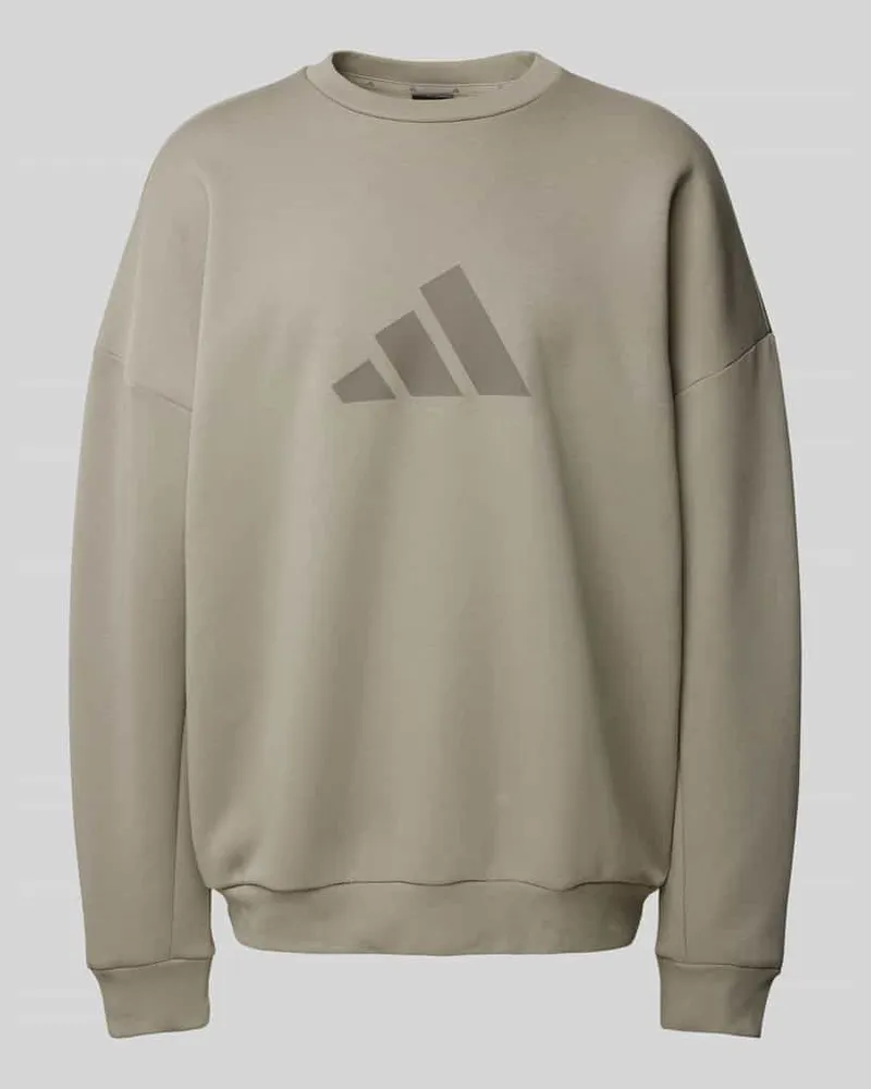 adidas Oversized Sweatshirt mit Label-Print Taupe
