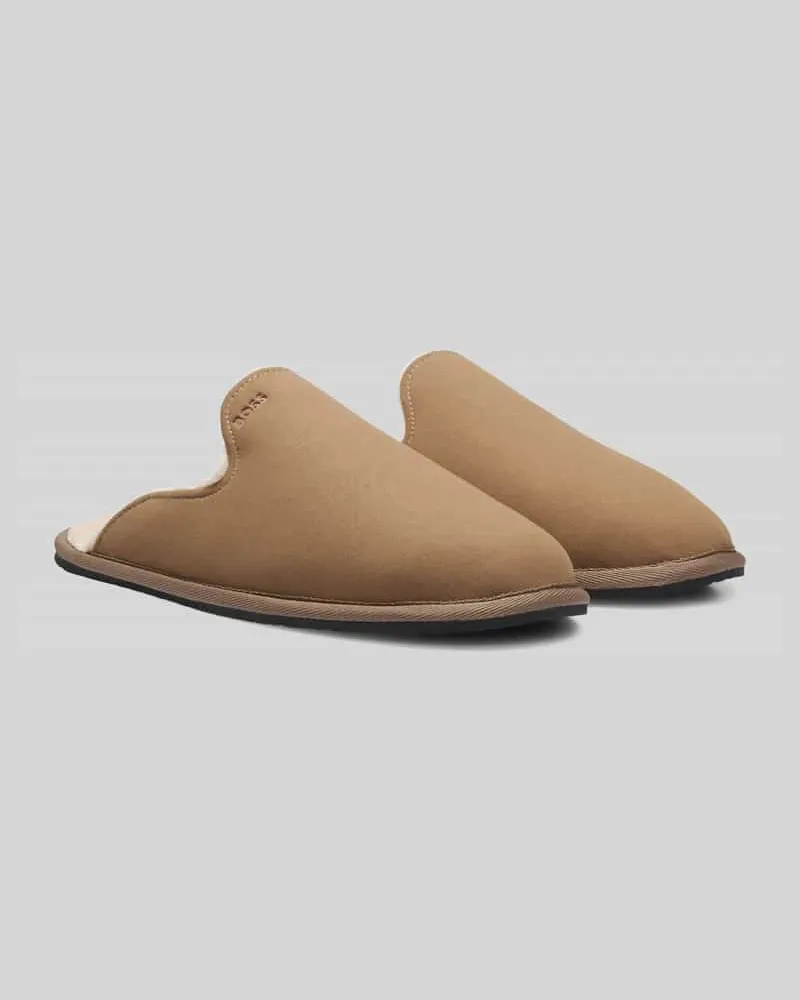 HUGO BOSS Hausschuh mit weichem Futter Camel