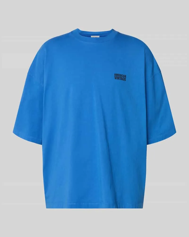 American Vintage T-Shirt mit Logo-Print Modelll 'GIXY Hellblau