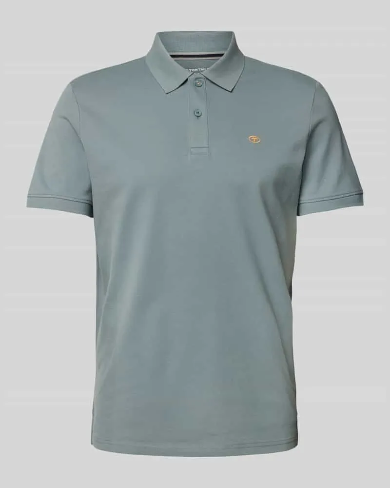 Tom Tailor Regular Fit Poloshirt aus Baumwoll-Piqué mit Logo-Stitching Mint