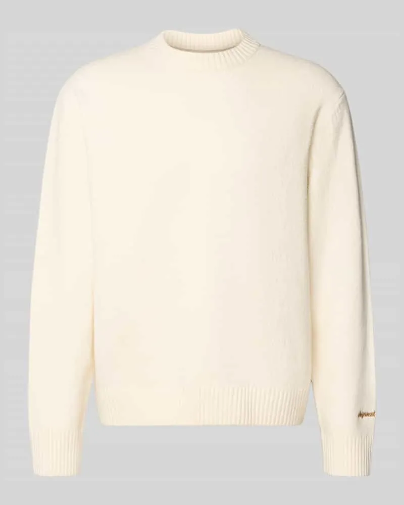 Jack & Jones Strickpullover mit Label-Stitching Modell 'NORREBRO Weiss