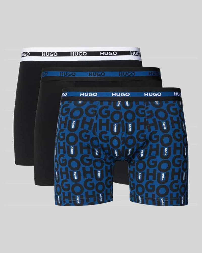 HUGO BOSS Skinny Fit Trunks aus Baumwoll-Mix im 3er-Pack Dunkelblau