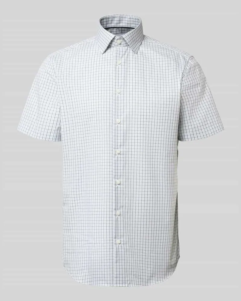 Christian Berg Regular Fit Business-Hemd aus Baumwolle mit Kentkragen Hellgruen