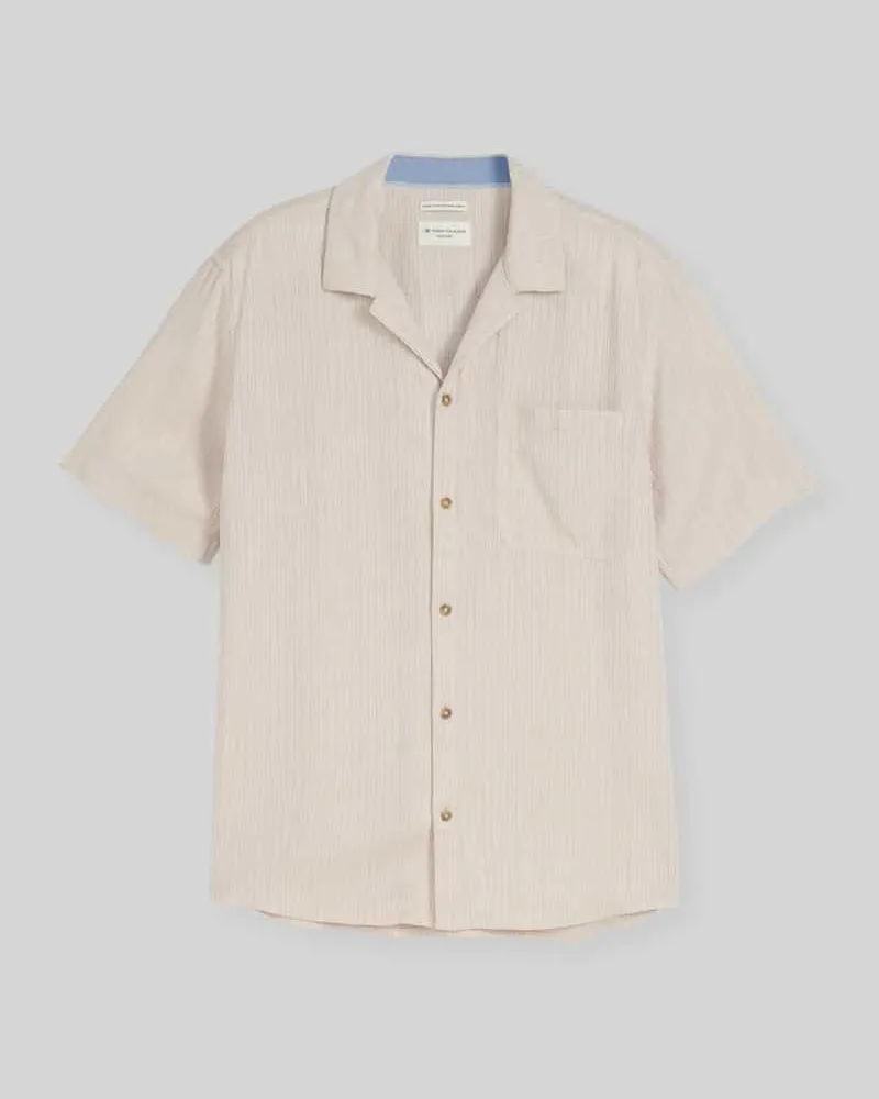 Tom Tailor Regular Fit Freizeithemd aus Leinen-Baumwolle-Mix Beige