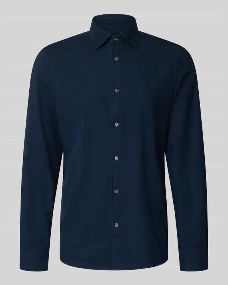 Marc O'Polo Regular Fit Freizeithemd mit Strukturoptik Marine
