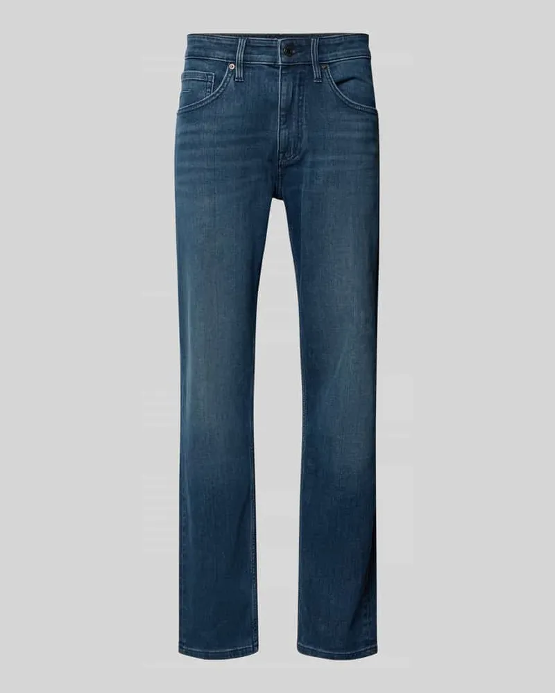 S.Oliver Tapered Fit Jeans aus Baumwol-Mix Dunkelblau