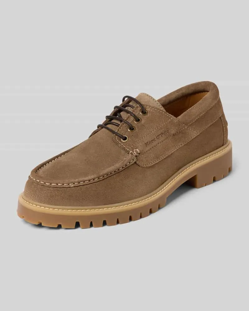Marc O'Polo Schnürschuhe aus echtem Rindsleder Taupe