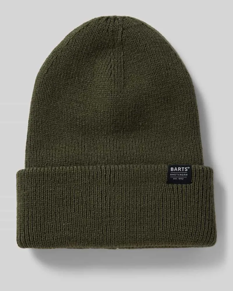Barts Mütze mit Umschlag und Label-Detail Modell 'KINABALU Oliv