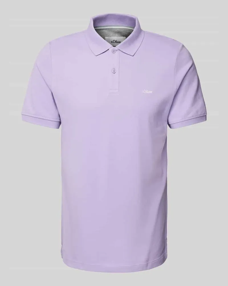 S.Oliver Regular Fit Poloshirt aus reiner Baumwolle mit Label Stitching 